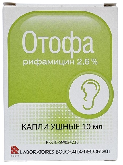 Отофа капли ушные 2,6% 10 мл ( рифампицин )