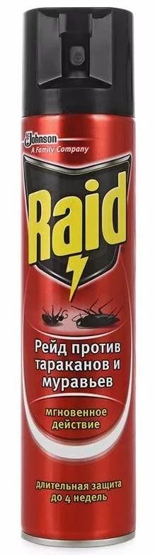 Аэрозоль от насекомых: тараканов и муравьев RAID 300мл