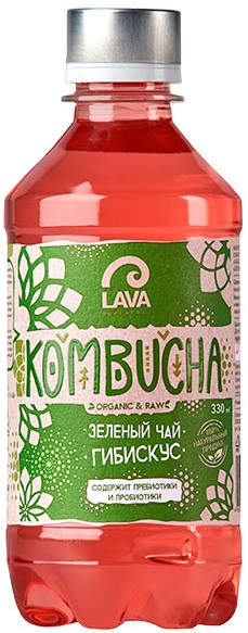 Kombucha Зеленый чай Lava Superfood гибискус 330 мл