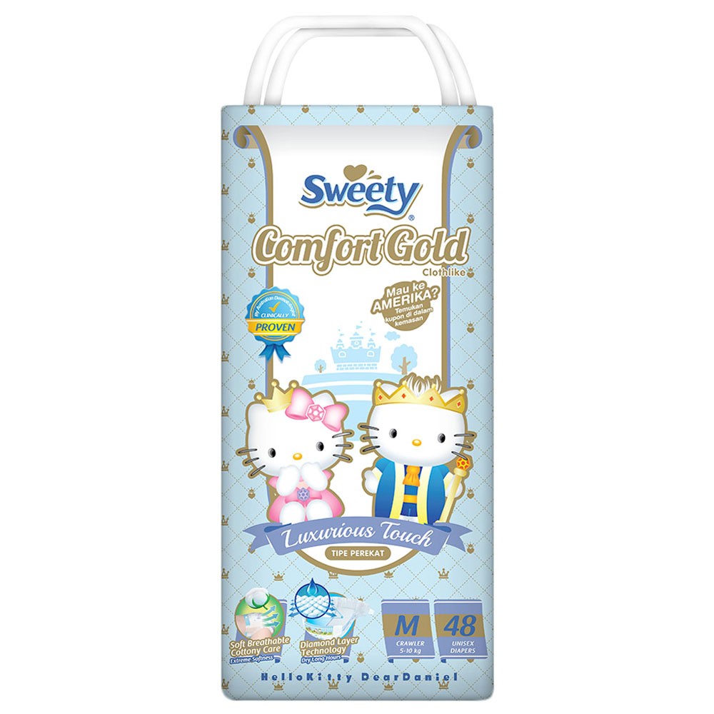 Подгузники для детей SWEETY M48 (5-10 кг) 48шт COMFORT GOLD