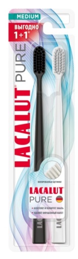 Зубная щетка LACALUT Pure средней жесткости 1+1