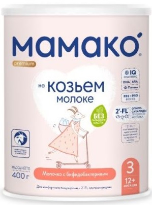 Мамако Premium 3 400г с 2FL ОГМ с12мес.молочный напиток