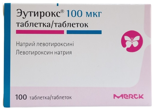 Эутирокс табл. 100 мкг №100 ( левотироксин натрия ) (Упаковка)