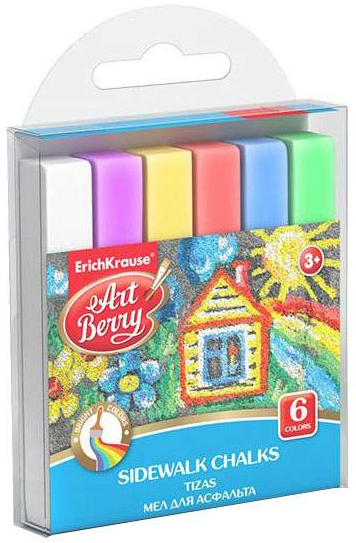 Мелки для асфальта 6 цветов Art Berry