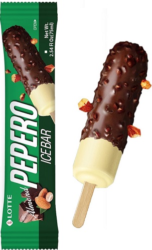 Мороженое Корейское Пеперо Эскимо с Миндалем 75г